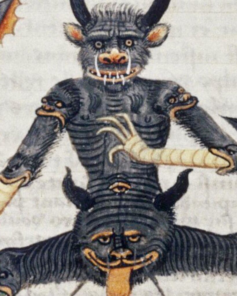 Depictions of demons and the devil in medieval manuscripts